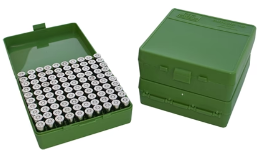 MTM AMMO BOX 100 RD 38 SPL-357 MAG GREEN
