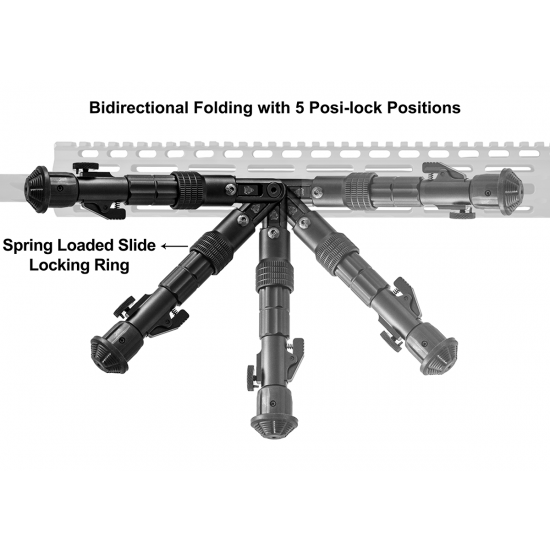 UTG RECON FLEX® M-LOK® BIPOD, MATTE BLACK, 5.7''-8'' CENTER HEIGHT
