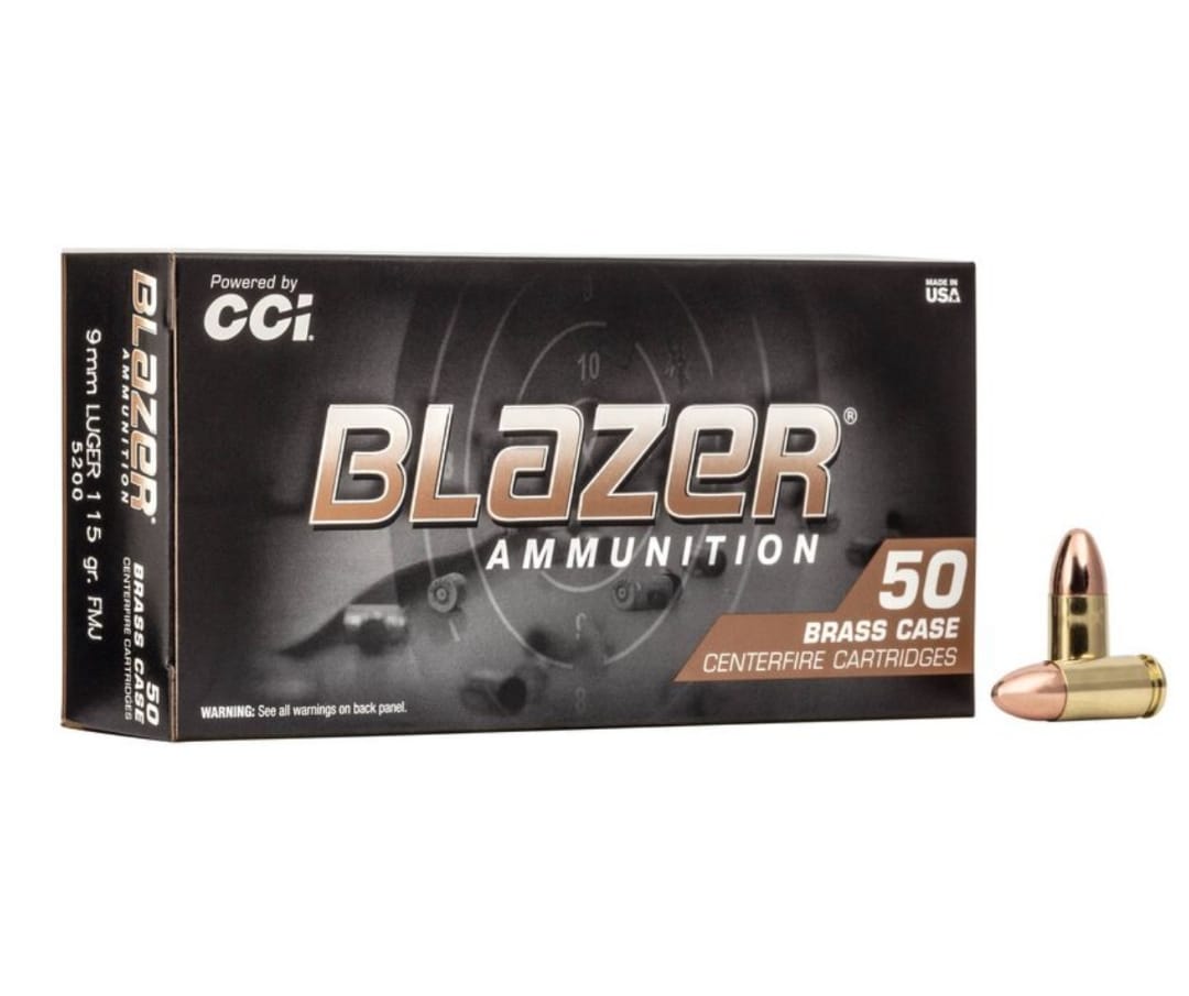 AMMO CCI 9MM 115GR FMJ BLAZER (50)