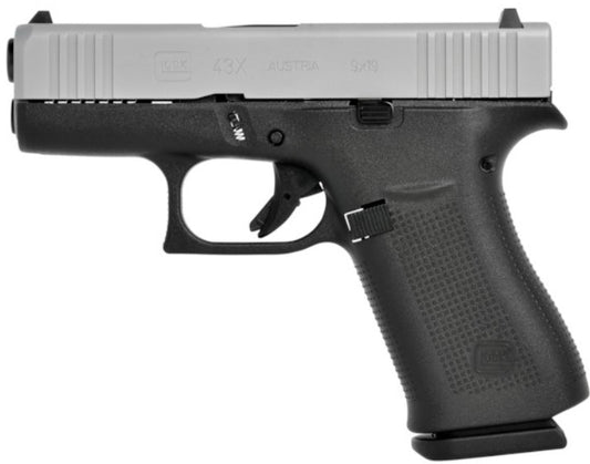 GLOCK 43X SLIM SILVER SLIDE 9MM PAR