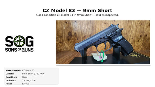 CZ Model 83 — 9mm Short