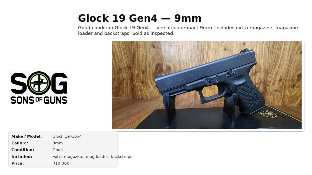 Glock 19 Gen4 — 9mm
