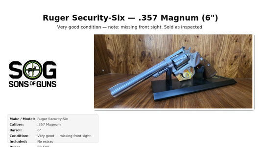 Ruger Security-Six — .357 Magnum (6")